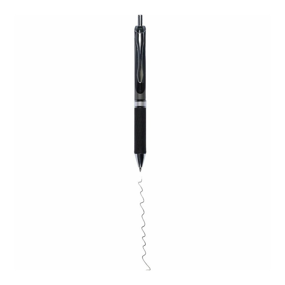 Integra Retractable Gel Ink Pen - Retractable - Black Ink - Gel-based - Black Barrel - Metal Tip - 1 Dozen. Picture 5