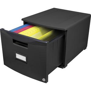 Storex 18" Stackable File Drawer - 18.3" x 14.8" x 12.8" - 1 x Drawer(s) for File - Stackable, Lightweight, Durable, Moisture Resistant, Rust Resistant, Scratch Resistant, Dent Resistant, Locking Draw. Picture 2