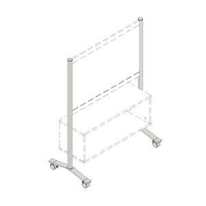 Lorell Adaptable Panel Legs for 50"H Configuration - 18.75" Width x 2" Depth x 48.37" Height - Caster - Aluminum - Silver - 1 Set. Picture 9