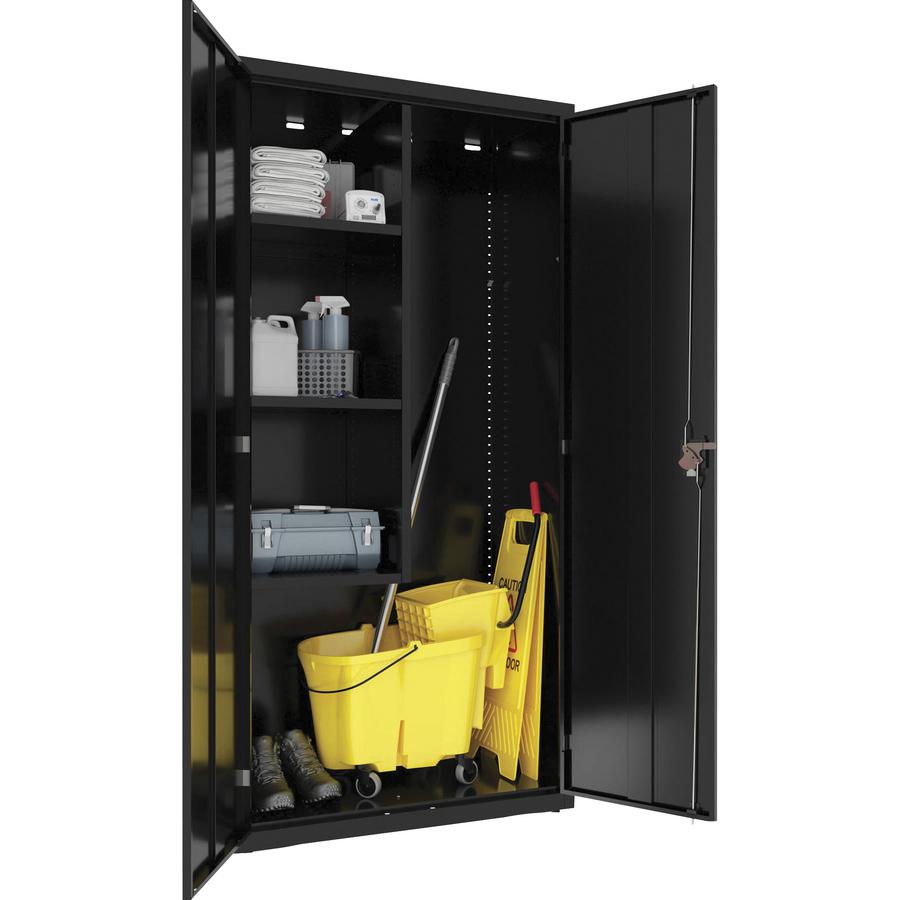 Lorell Fortress Series Janitorial Cabinet - 36" x 18" x 72" - 4 x Shelf(ves) - Hinged Door(s) - Locking System, Welded, Sturdy, Recessed Locking Handle, Durable, Removable Lock, Storage Space, Adjusta. Picture 2