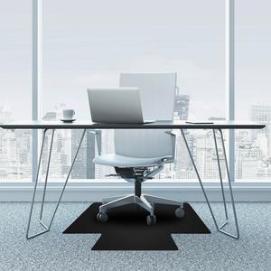 Floortex Advantagemat Black&reg; Vinyl Lipped Chair Mat for Carpets - 45" x 53" - Carpeted Floor - 53" Length x 45" Width x 0.090" Depth x 0.090" Thickness - Lip Size 25" Length x 12" Width - Lipped -. Picture 2