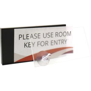 Lorell Snap Plate Architectural Sign - 8" Width x 4" Height x 8" Depth - Rectangular Shape - Surface-mountable - Easy Readability, Injection-molded, Easy to Use - Plastic - Black - 1 Each. Picture 3
