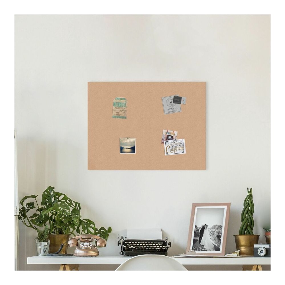 U Brands Frameless Cork Canvas Bulletin Board - 18" Board Height x 24" Board Width - Natural Cork Surface - Self-healing, Durable, Mounting System, Tackable, Frameless - 1 Each. Picture 3