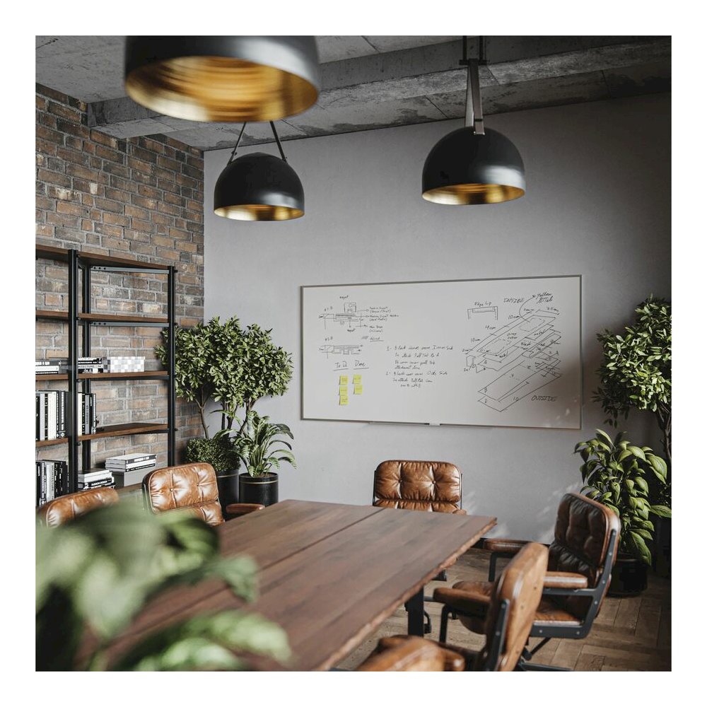 U Brands Magnetic Dry-Erase Board - 96" (8 ft) Width x 48" (4 ft) Height - White Painted Steel Surface - Silver Aluminum Frame - Rectangle - Horizontal/Vertical - Magnetic - 1 Each. Picture 6