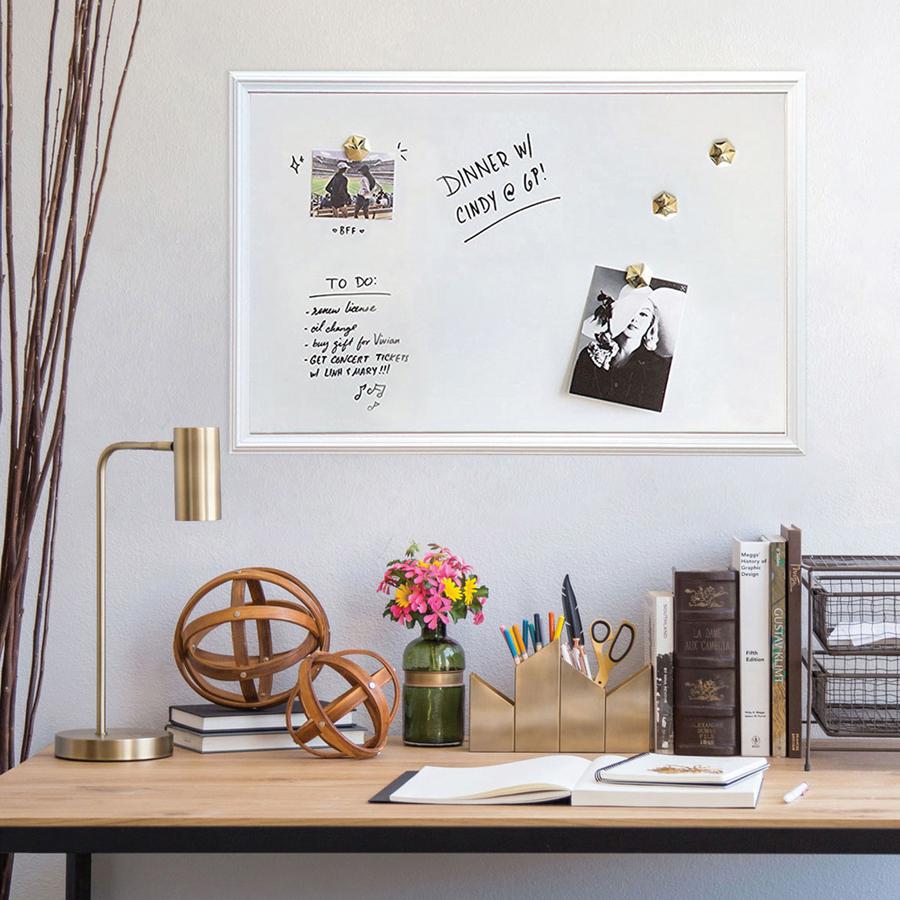 U Brands Magnetic Dry Erase Board - 20" (1.7 ft) Width x 30" (2.5 ft) Height - White Painted Steel Surface - White Wood Frame - Rectangle - Horizontal/Vertical - 1 Each. Picture 2