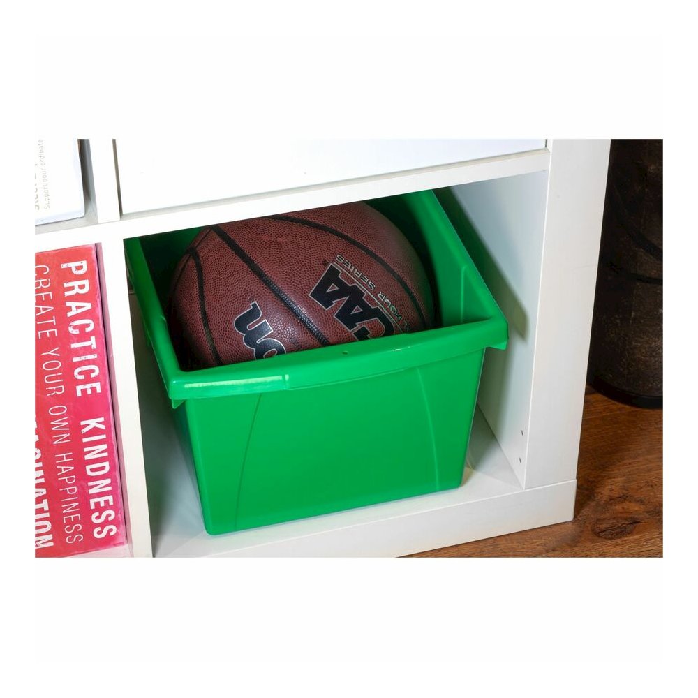 Storex 4-gallon Storage Bin - 7.87" Height x 11.25" Width x 13.63" Length - Handle, Impact Resistant, Sturdy, Drop Resistant - Assorted Bright - Plastic - 1 Each. Picture 6