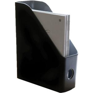 Advantus Fusion Magazine File, Black/Gray - Vertical - 12" Height x 4" Width x 9.9" Depth - Polystyrene - Black, Gray - 1 Each. Picture 2
