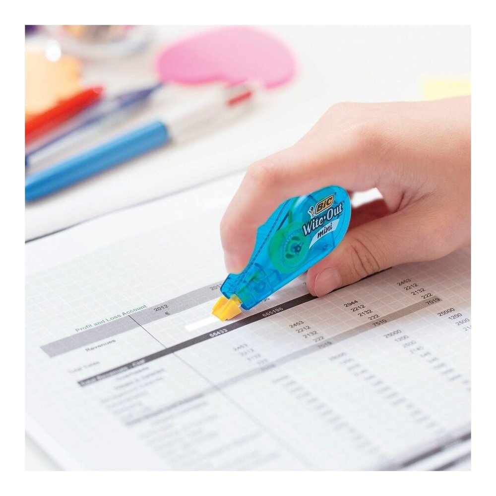 Wite-Out Mini Correction Tape Pack - 0.20" Tape Width x 19.60 ft Tape Length - 1 Line(s) - Translucent Dispenser - Smooth, Compact, Ambidextrous, Easy to Use, Non-refillable, Tear Resistant - White - . Picture 5