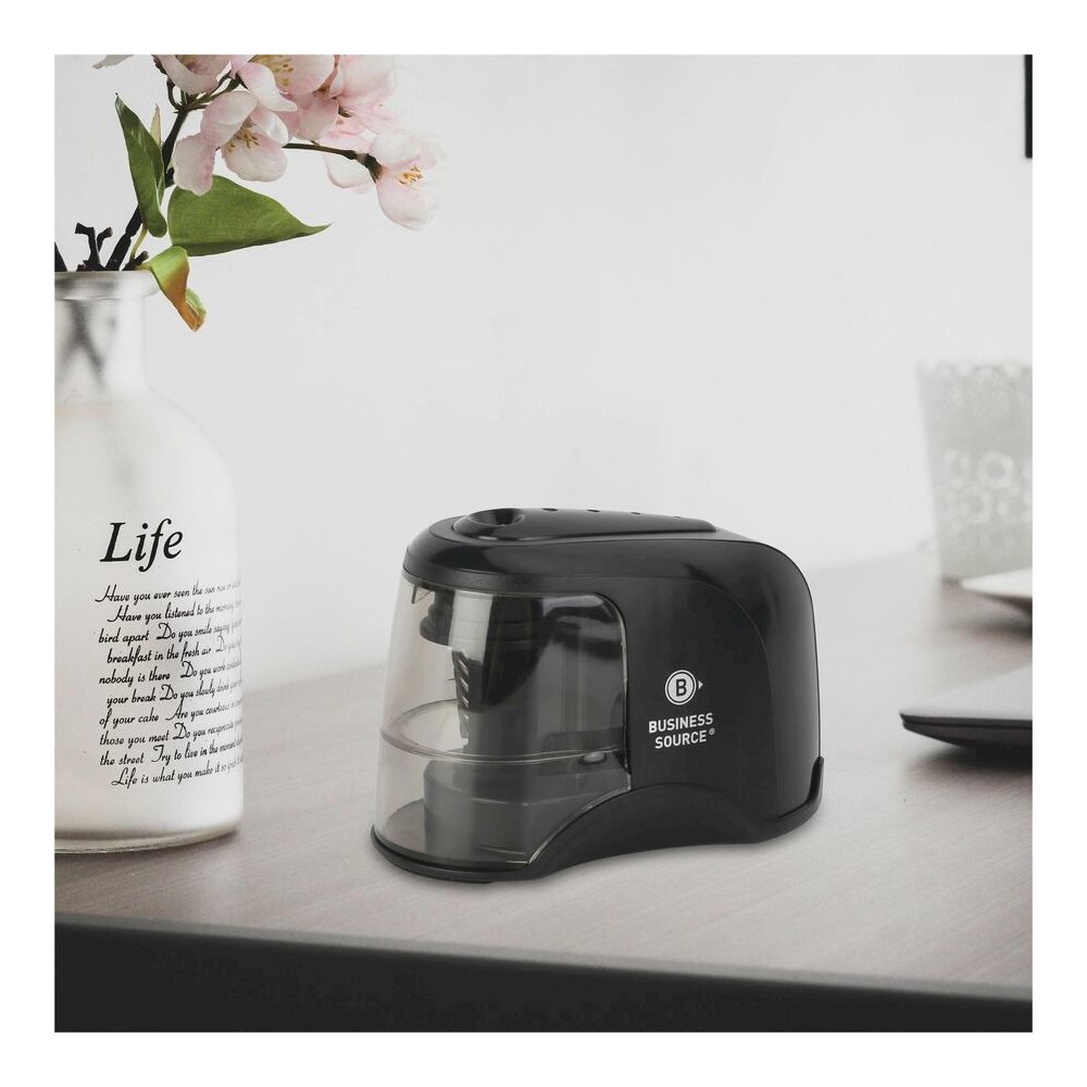 Business Source 2-way Electric Pencil Sharpener - AC Adapter Powered - Steel Alloy, ABS Plastic - 1 Each. Picture 4