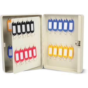 CARL Steel Security Key Cabinet - 10.3" Length x 7" Width x 3.5" Height - Lockable, Wall Mountable - Ivory - Steel. Picture 3