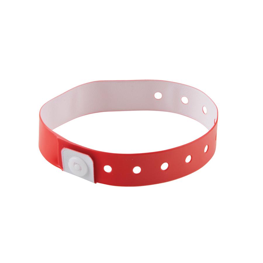 Advantus Colored Vinyl Wristbands - Adjustable - 0" Height x 0.6" Width x 9.8" Length - Red - Vinyl - 1 Pack. Picture 3