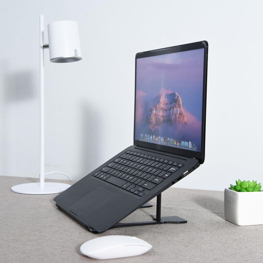 DAC&reg; MP-224 Portable Laptop Stand With 6 Height Levels, Black - Upto 15.6" Screen Size Notebook, Tablet Support - Aluminum Alloy, Silicon - Black. Picture 3