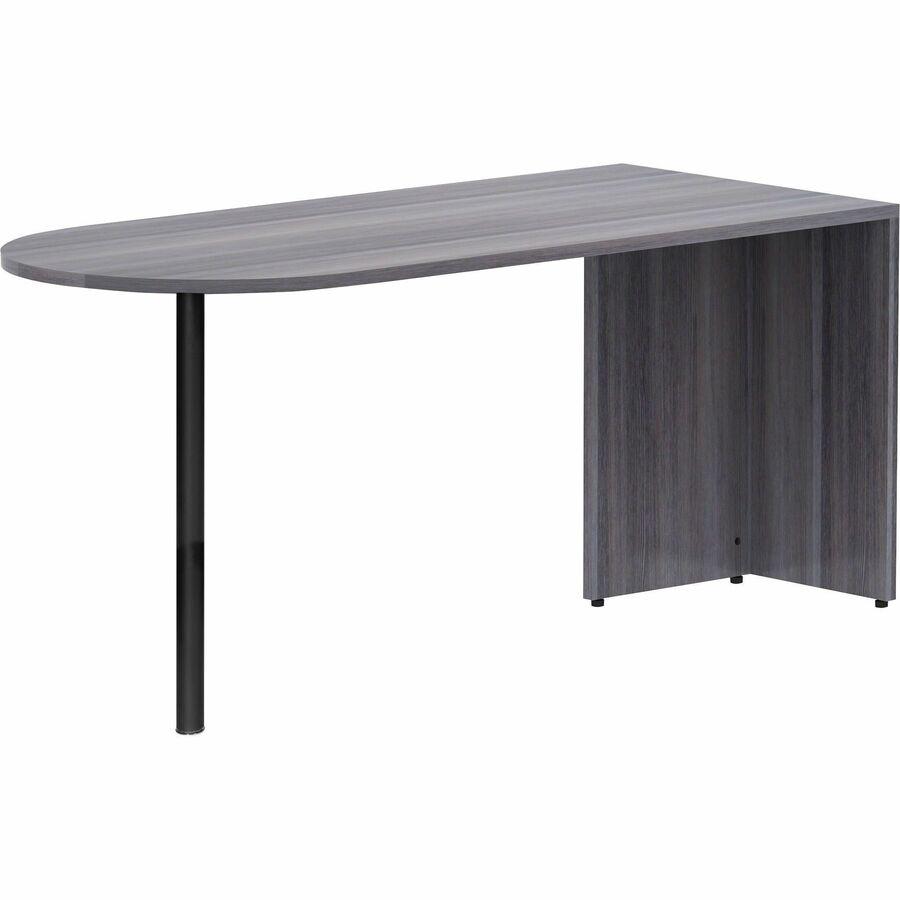 Lorell Essentials Series Peninsula Desk Box 1 of 2 - 29.5" Height x 66" Width x 30" Depth Desk, 1" Thickness Top - Finish: Weathered Charcoal Laminate - 1 Each. Picture 2