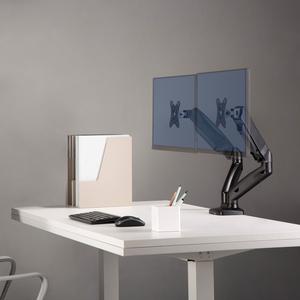 Lorell Mounting Arm for Monitor - Black - Height Adjustable - 2 Display(s) Supported - 14.30 lb Load Capacity - 75 x 75, 100 x 100 - 1 Each. Picture 12