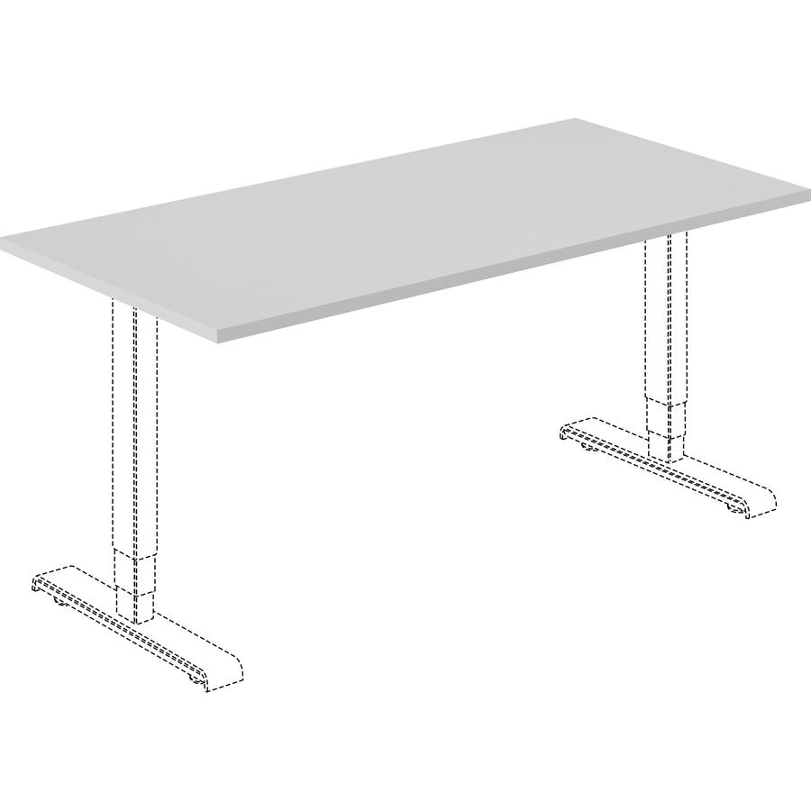 Lorell Training Tabletop - Gray Rectangle Top - 60" Table Top Length x 30" Table Top Width x 1" Table Top ThicknessAssembly Required - Particleboard, Melamine Top Material - 1 Each. Picture 2
