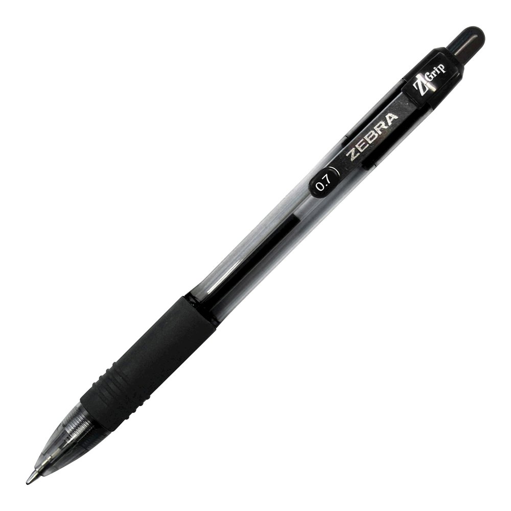Zebra Pen Z-Grip Retractable Ballpoint Pens - 0.7 mm Pen Point Size - Retractable - Black - 1 Dozen. Picture 2