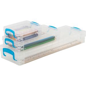 Super Stacker School Kit - Snap-tight Closure - Heavy Duty - Stackable - Plastic - Transparent - For Pen/Pencil, Marker, Crayon, Ruler, Office, School, Home, Paper Clip, Rubber Band, Craft Supplies, S. Picture 9