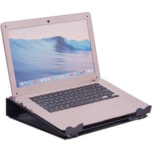 Lorell Mesh Laptop Stand - 3.50" Height x 13" Width x 11.50" Depth - Desktop - Steel, Metal - Black. Picture 2