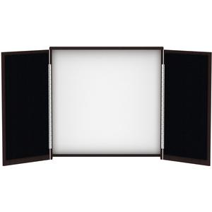 Lorell Dry-erase Whiteboard Presentation Cabinet - Hinged Door, Dry Erase Surface - 47.3" Height x 47.3" Width x 4.8" Depth - 1 Each. Picture 13