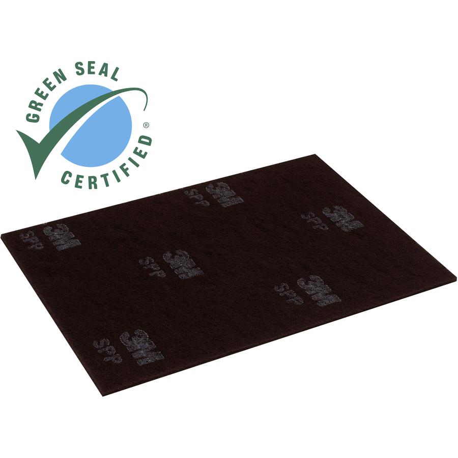 Scotch-Brite Surface Preparation Pads - Rectangle - 14" Width x 20" Length x 0.40" Thickness - Scrubbing, Stripping - Concrete, Granite, Marble, Vinyl, Wood, Terrazzo, Stone Floor - 600 rpm Maximum Sp. Picture 2