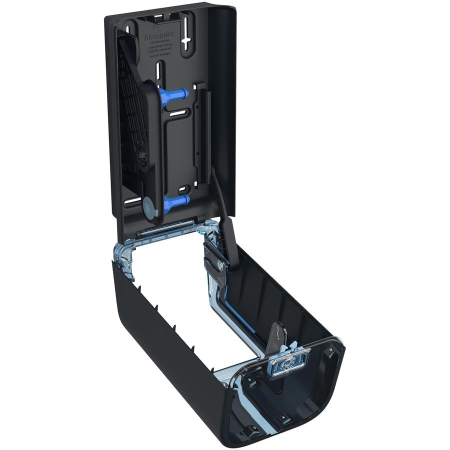 Cascades PRO Tandem DHC Bath Tissue Dispenser - Touchless Dispenser - 2220 x Sheet - 12" Height x 6.6" Width x 7" Depth - Dark Gray - Hygienic, Jam-free, Key Lock - 1 Each. Picture 4