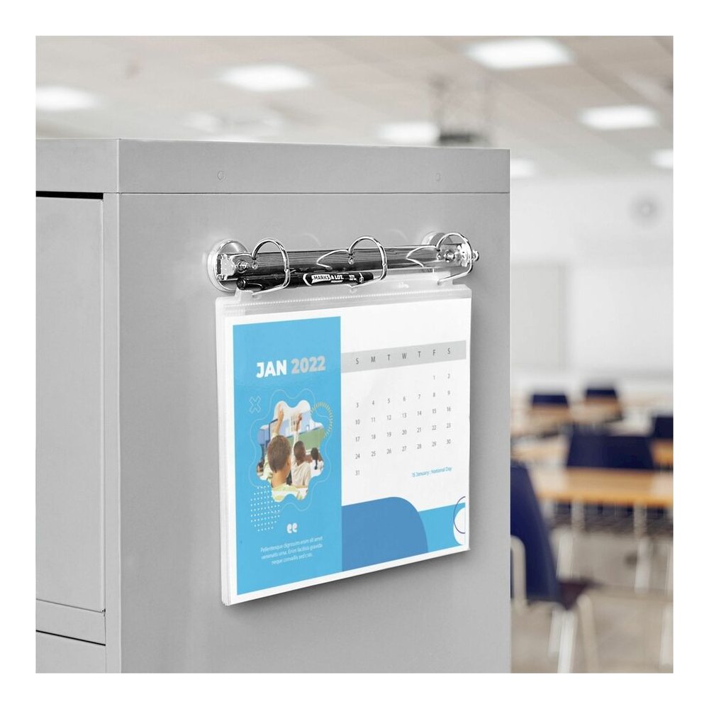 Avery&reg; Magnetic Hanging Binder Rings - 1 1/2" Binder Capacity - 8 1/2" x 11" Sheet Size - 375 Sheet Capacity - 3 Ring - Fastener: Slant Ring - Pocket: 0 - Metal - Silver - Wrinkle-free - 1 Each. Picture 4