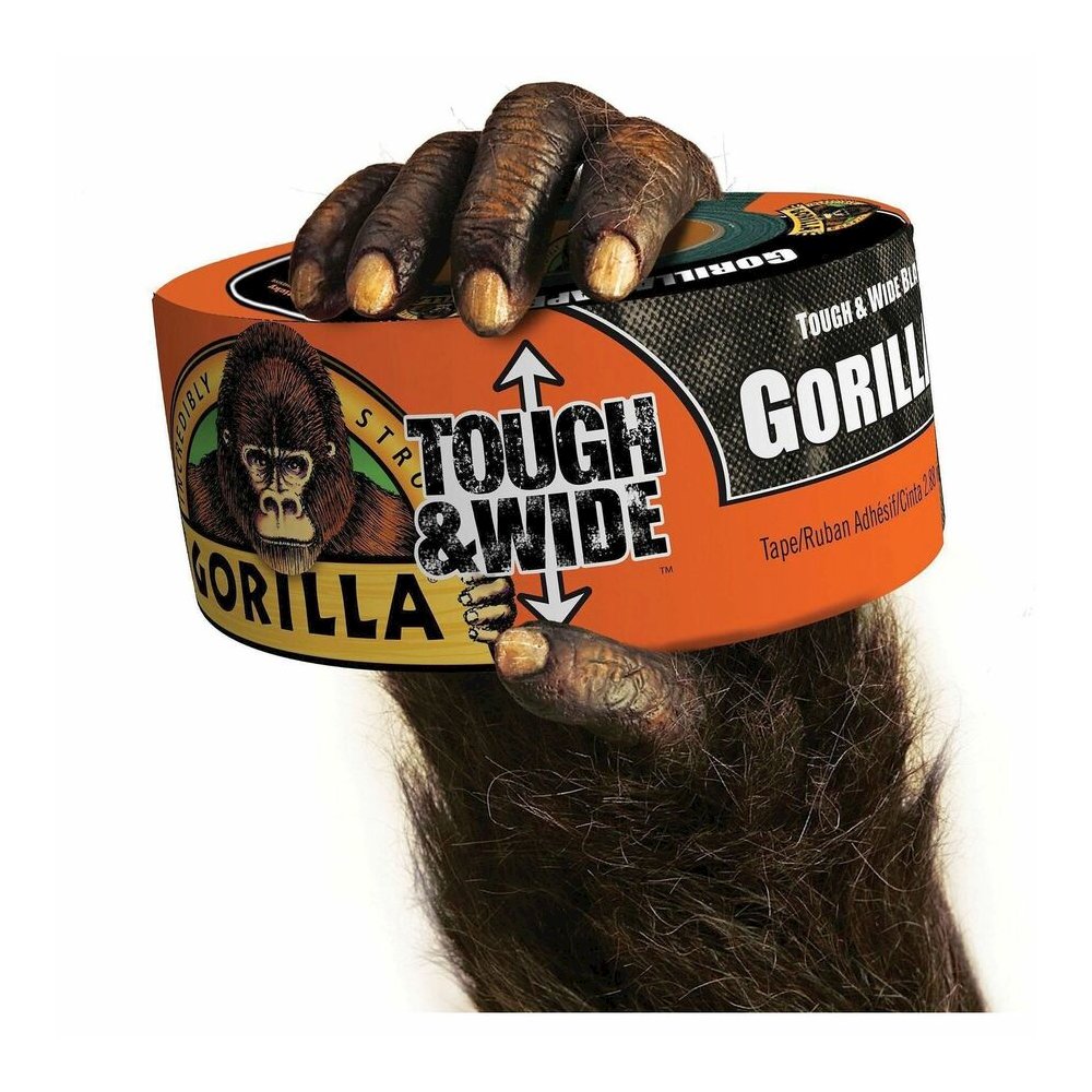 Gorilla Tough & Wide Tape - 25 yd Length x 2.88" Width - Black - Weather Resistant, Moisture Resistant, UV Resistant, Temperature Resistant - For Project, Repairing, Indoor, Outdoor, Rough Surface, Wo. Picture 2