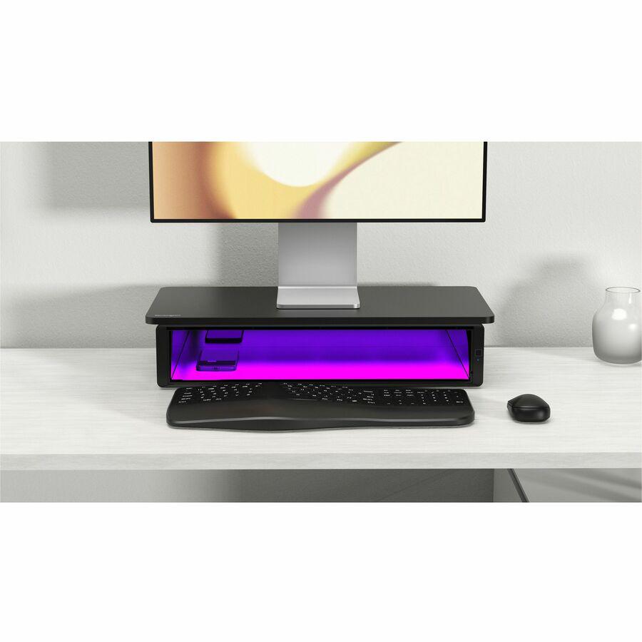 Kensington UVStand Monitor Stand with UVC Sanitization Compartment - Black. Picture 2