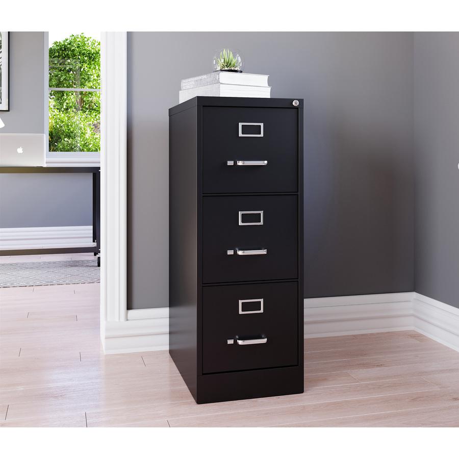 Lorell Fortress Series 22" Commercial-Grade Vertical File Cabinet - 15" Width x 22" Depth x 40.2" Height - 3 x Drawer(s) for File - Letter - Vertical - Ball-bearing Suspension, Removable Lock, Pull Ha. Picture 9