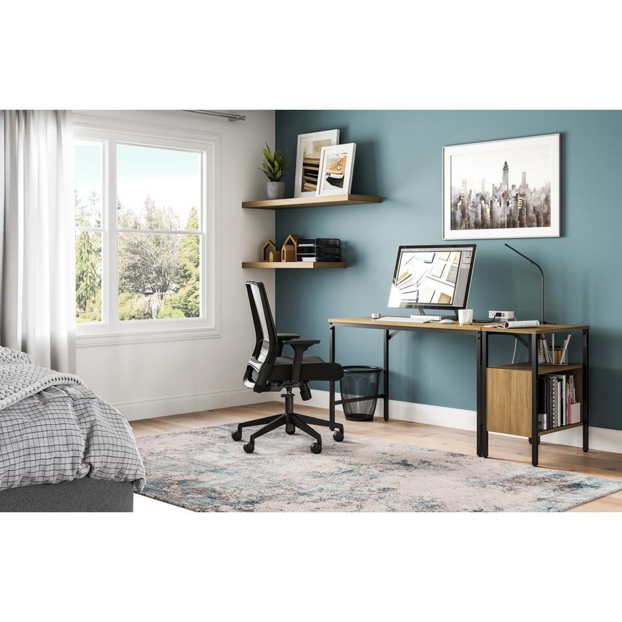 Safco Medina Deluxe Task Chair - 5-star Base - Black - Armrest - 1 Each. Picture 3