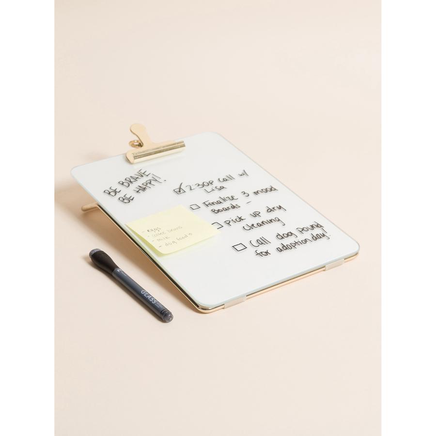 U Brands Glass Dry-Erase Desktop Easel - 8.5" (0.7 ft) Width x 11" (0.9 ft) Height - Tempered Glass Surface - Rectangle - Vertical - 1 Each. Picture 6