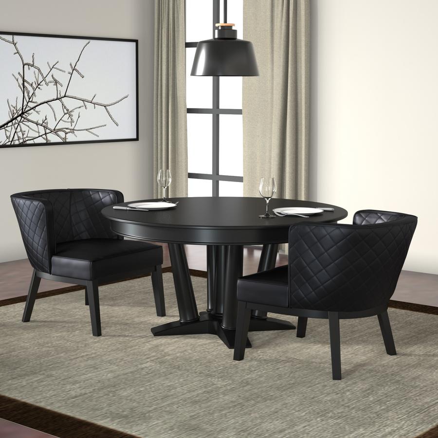 Boss Ava Accent Chair - Black Seat Color - Plush Seat Material - Black Back Color - Four-legged Base - 1 Each. Picture 2