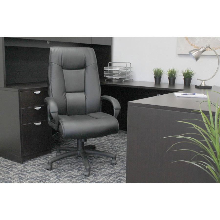 Boss Executive Leather Plus Chair - Black LeatherPlus Seat - Black LeatherPlus Back - 5-star Base - Armrest - 1 Each. Picture 11