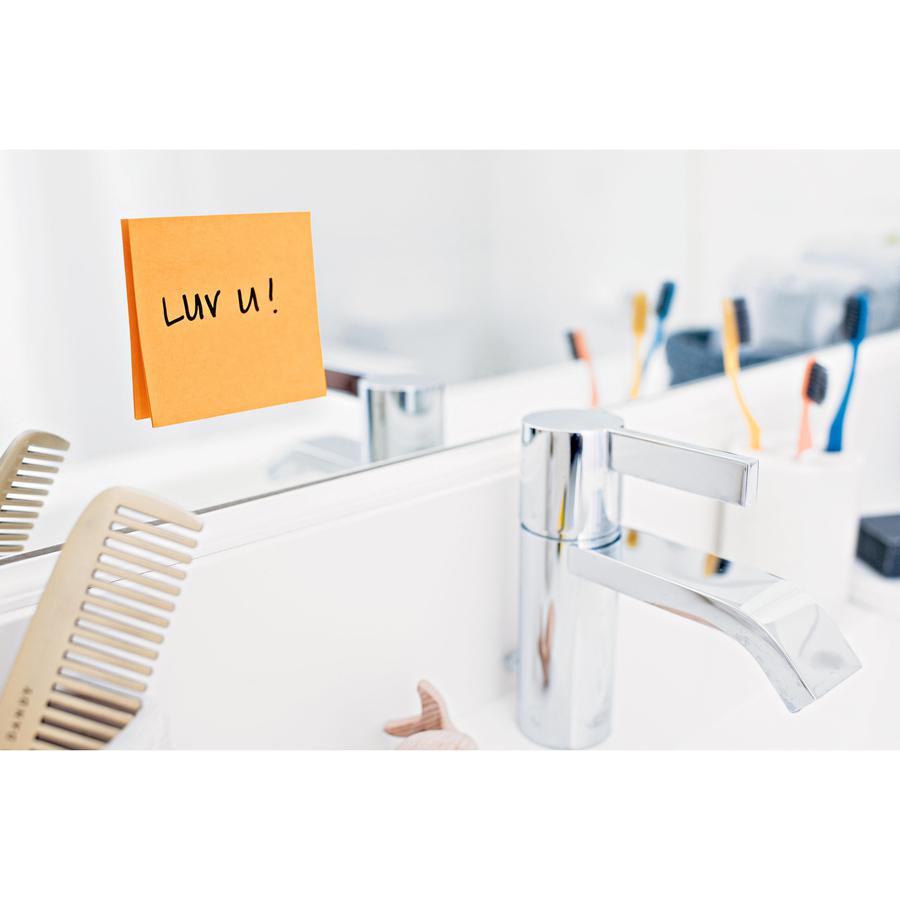 Post-it&reg; Super Sticky Notes - 15 - 3" Flag/Note Width x 3" Flag/Note Length - Square - 45 Sheets per Pad - Neon Orange, Tropical Pink, Power Pink, Iris, Blue Paradise, Neon Green Limeade - Adhesiv. Picture 2
