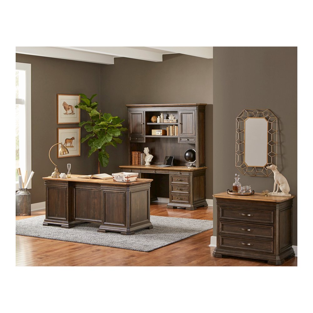 Martin Sonoma Lateral File - 30" Height x 36" Width x 22" Depth - Total Drawer(s): 2 - Material: Solid Wood - Finish: Dark Roast - 1 Each. Picture 3