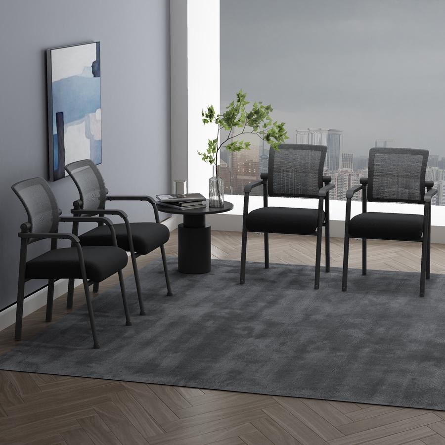 Boss Mesh 4-Legged Guest Chair - Black Seat Color - Black Back Color - Mesh Back Material - Tubular Steel Frame Material - Four-legged Base - 1 Carton. Picture 2