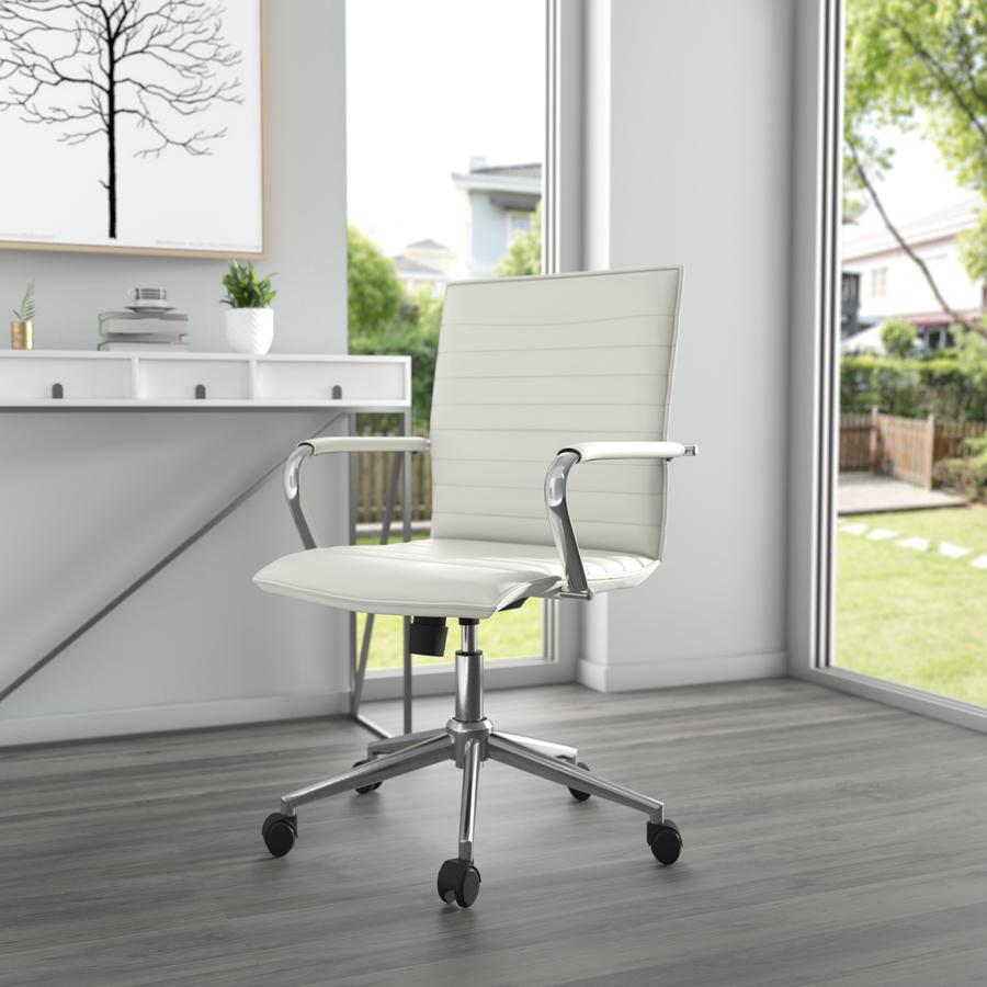 Boss Hospitality Task Chair w/ Arms - White Vinyl Seat - White Vinyl Back - 5-star Base - Armrest - 1 / Carton. Picture 2