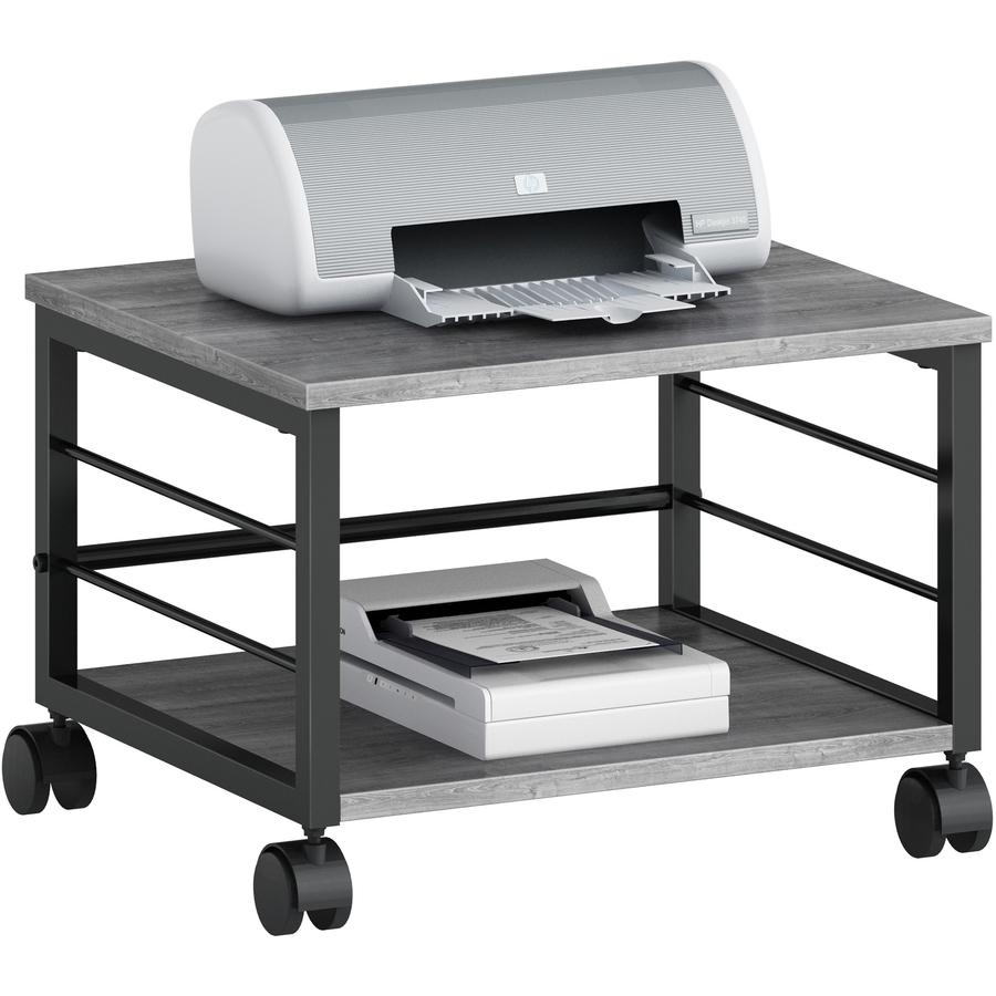 Lorell Underdesk Mobile Machine Stand - 150 lb Load Capacity - 13.20" Height x 18.70" Width x 15.70" Depth - Desk - Powder Coated - Metal, Laminate, Polyvinyl Chloride (PVC) - Charcoal, Black. Picture 10