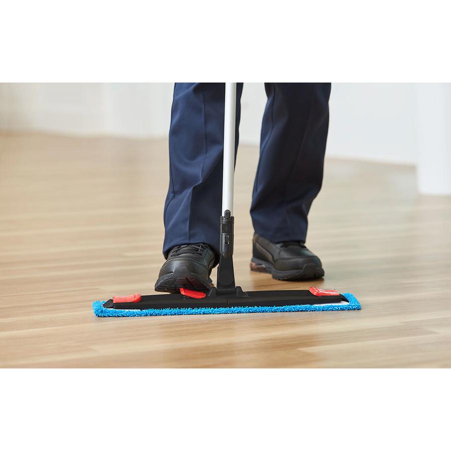 Rubbermaid Commercial Adaptable Flat Mop Microfiber Pad - 19.5" Length x 5.5" Depth - MicroFiber - Blue - 12 / Carton. Picture 2