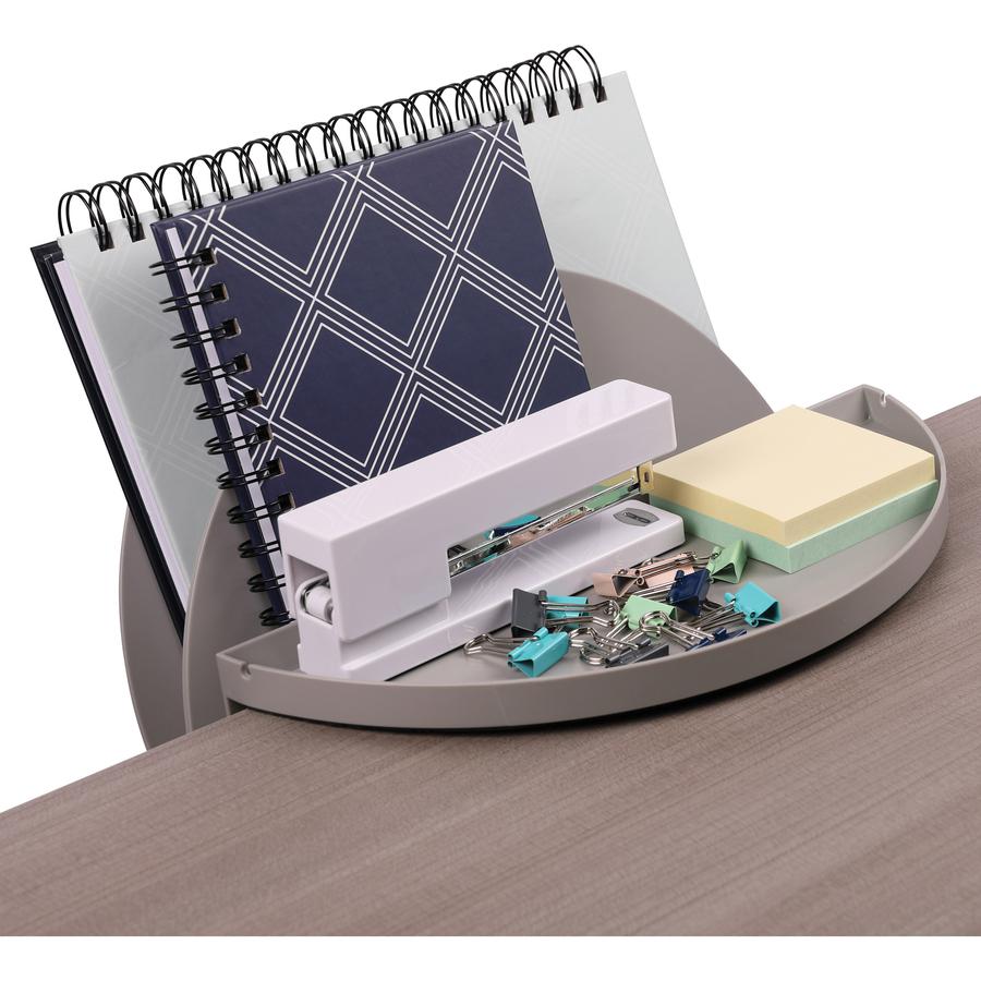 Deflecto Standing Desk Desk File Organizer Grey - 2 Tier(s) - 7.1" Height x 12" Width x 10" Depth - Portable, Spring Loaded, Built-in Pen Tray - Gray - Acrylonitrile Butadiene Styrene (ABS) - 1 Each. Picture 5