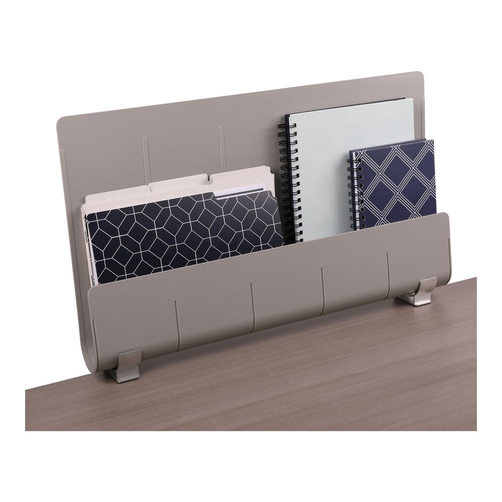 Deflecto Standing Desk Privacy Panel Organizer - 16.35" Height x 24" Width x 2.70" Depth - Gray - Acrylonitrile Butadiene Styrene (ABS) - 1 Each. Picture 9