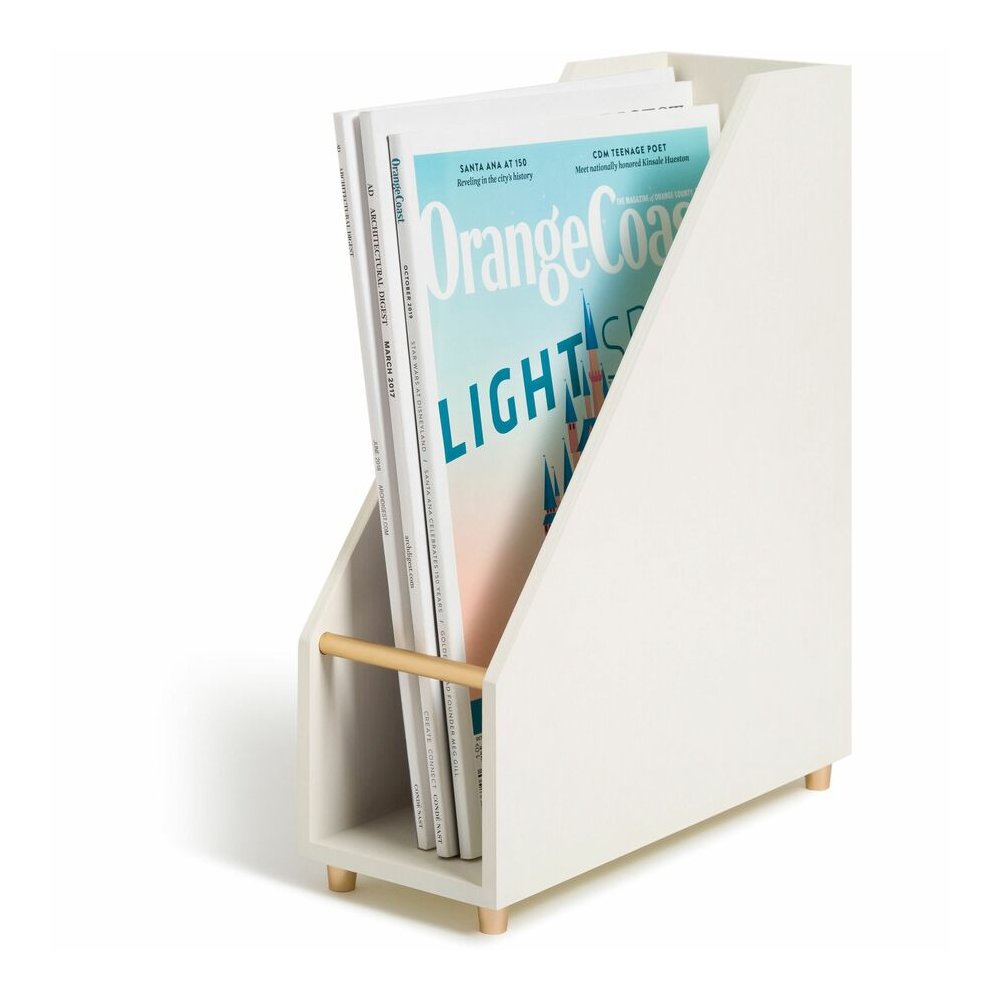 U Brands Juliet Magazine Holder - White - Pine Wood - 1 Each. Picture 7