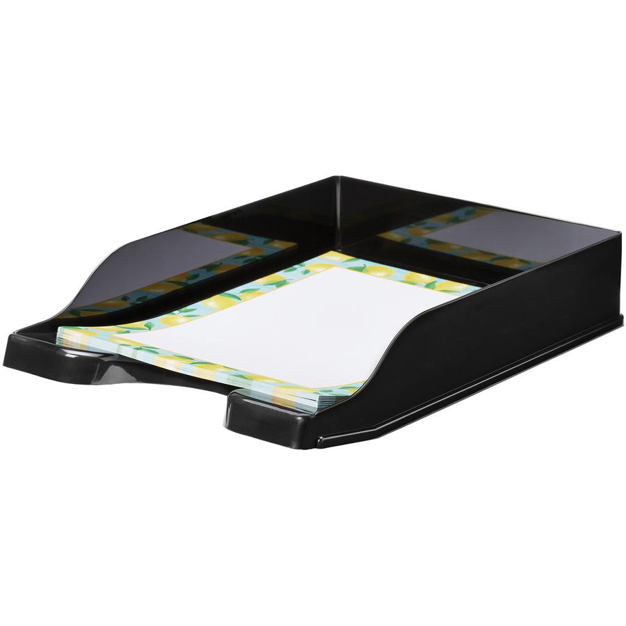 Deflecto AntiMicrobial DocuTray - 2.60" Height x 10.16" Width x 13.78" Depth - Desktop - Antimicrobial, Interlockable, Stackable, Mildew Resistant - Black - Polystyrene - 1 Each. Picture 2