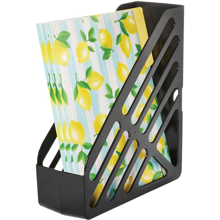 Deflecto AntiMicrobial Jumbo Magazine File - Black - Polystyrene. Picture 2