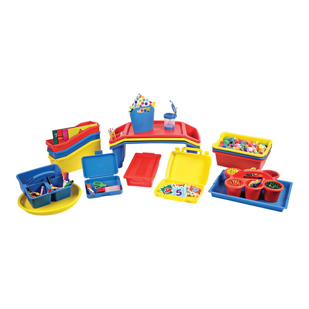 Deflecto Antimicrobial Kids Lap Tray - Supplies, Paper, Book, Pencil, Crayon, Mobile Device, Decoration/Activity - 8.53" Height x 23.35" Width x 12" Depth - Blue - Polypropylene, Plastic - 1 Each. Picture 6