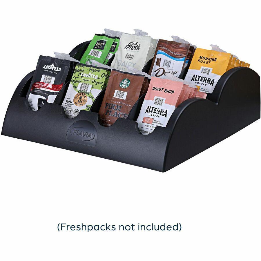 Flavia Freshpacks Small Merchandiser - 80 x Drink - Drawer Size : 10" - 4.40" Height x 13.60" Width x 13" Depth - Sturdy, Compact, Recyclable - Black - Plastic - 1 Each. Picture 2