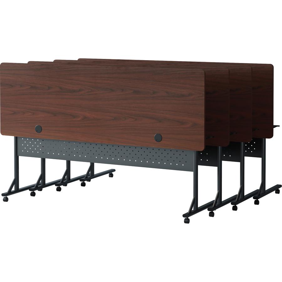 Lorell Shift 2.0 Flip and Nesting Mobile Table - Laminated Rectangle Top - 198 lb Capacity - 72" Table Top Length x 24" Table Top Width x 1" Table Top Thickness - 29.50" Height - Assembly Required - M. Picture 2