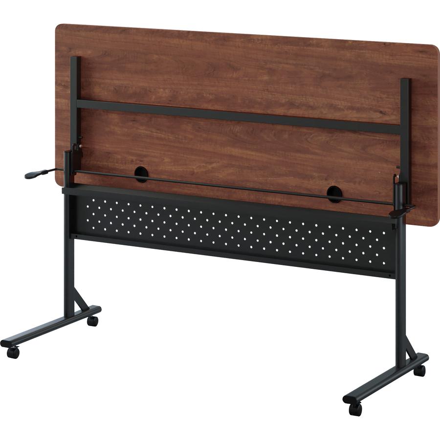 Lorell Shift 2.0 Flip and Nesting Mobile Table - Laminated Rectangle Top - 198 lb Capacity - 60" Table Top Length x 24" Table Top Width x 1" Table Top Thickness - 29.50" Height - Assembly Required - C. Picture 2