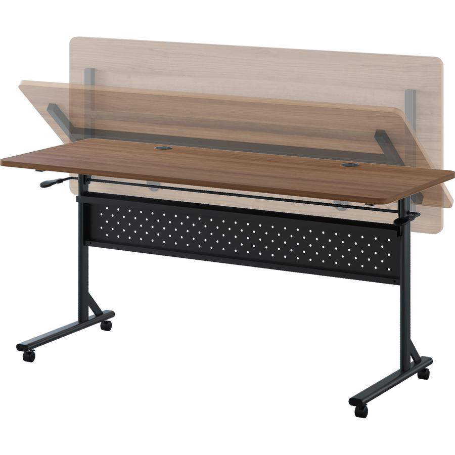 Lorell Shift 2.0 Flip and Nesting Mobile Table - Laminated Rectangle Top - 198 lb Capacity - 60" Table Top Length x 24" Table Top Width x 1" Table Top Thickness - 29.50" Height - Assembly Required - W. Picture 2