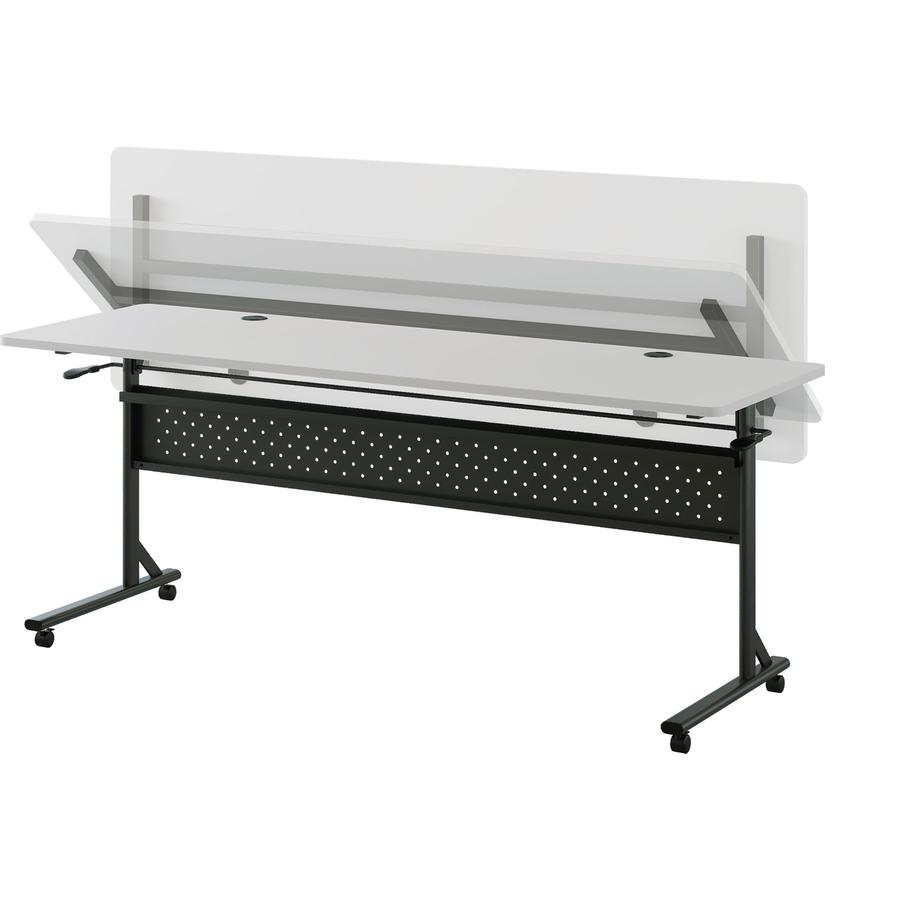 Lorell Shift 2.0 Flip and Nesting Mobile Table - Laminated Rectangle Top - 198 lb Capacity - 72" Table Top Length x 24" Table Top Width x 1" Table Top Thickness - 29.50" Height - Assembly Required - G. Picture 2